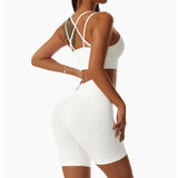 gymcherries lea seamless shorts white back