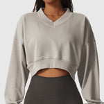 gymcherries white sweater cropped