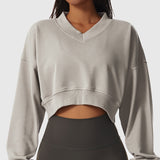 gymcherries white sweater cropped